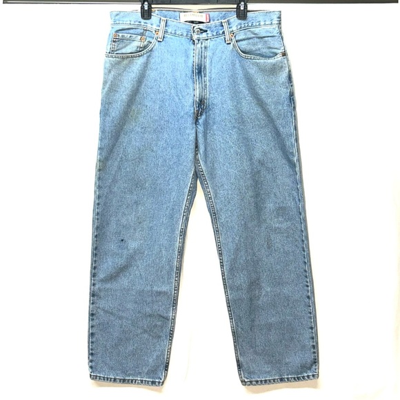 Men's Vintage Levi’s 550 Relaxed Fit Distressed Straight Leg Med Wash Jeans 38 - Picture 1 of 6